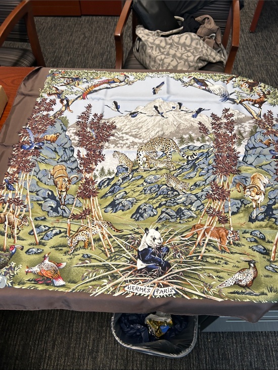 Hermes Accessories - Hermès Multicolor Wildlife and Mountain Silk Scarf NWT & Box authentic.